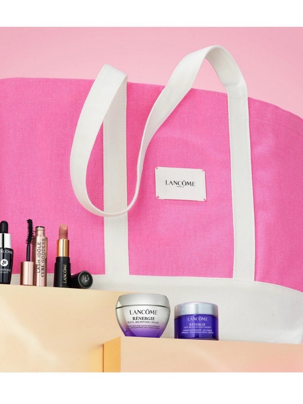 Lancôme Tote WITH 6 piece collection NWT
